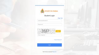 Student Login/Apply - Study in India