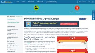 Post Office Recurring Deposit (RD) Login - BankBazaar