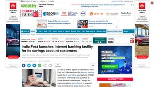 India Post online banking: India Post launches Internet banking ...