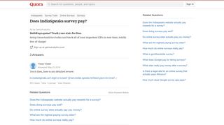 Does IndiaSpeaks survey pay? - Quora