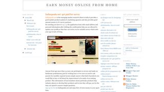 Earn Money Online from home: Indiaspeaks.net -get paid for survey