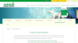 Indiabulls e-Home Loan Features | Indiabulls Home Loans