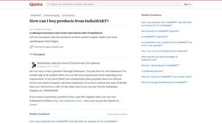 How to buy products from IndiaMART - Quora