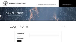 Login | Indian Academy of Sciences - Confluence