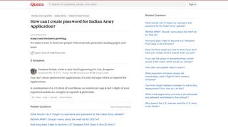 How to create password for Indian Army Application - Quora