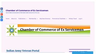Indian Army Veteran Portal – Chamber of Commerce of Ex ...