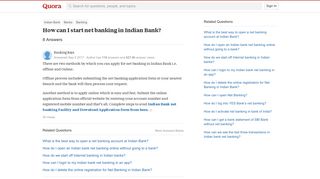 How to start net banking in Indian Bank - Quora