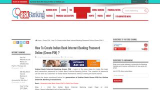 How To Create Indian Bank Internet Banking Password Online (Green ...