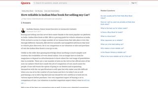 How reliable is Indian blue book for selling my Car? - Quora