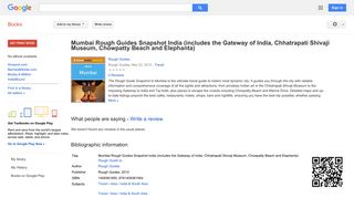 Mumbai Rough Guides Snapshot India (includes the Gateway of India, ...