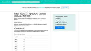 Indian Journal of Agricultural Sciences | RG Impact Rankings 2018 ...
