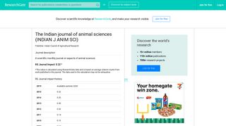 The Indian journal of animal sciences | RG Impact Rankings 2018 and ...