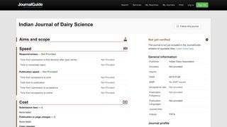 JournalGuide - Indian Journal of Dairy Science