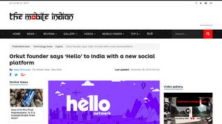 Orkut founder says 'Hello' to India with a new social platform