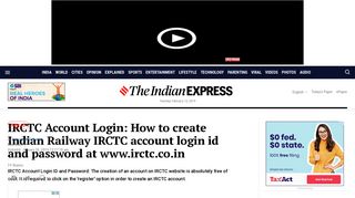 IRCTC Account Login: How to create Indian Railway IRCTC account ...