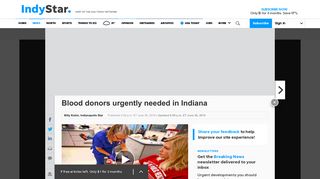 Blood donors urgently needed in Indiana - IndyStar