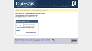 Login - Indiana Gateway - Information for Indiana