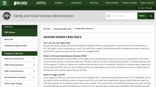FSSA: Hoosier Works Card FAQ's - IN.gov