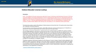 Indiana Educator License Lookup