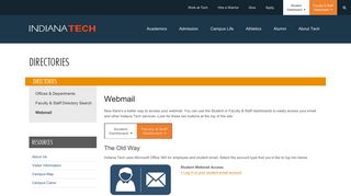 Indiana Tech: Webmail
