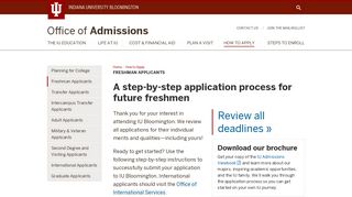 Freshman Applicants: How to Apply: Office of Admissions: Indiana ...
