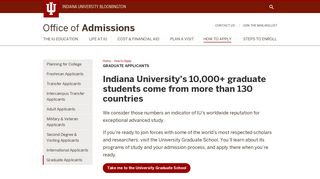 Graduate Applicants: How to Apply: Office of Admissions: Indiana ...