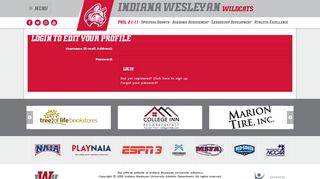 Login to edit your Profile | Indiana Wesleyan University Athletic ...
