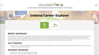 Indiana Career Explorer – Counselor1Stop