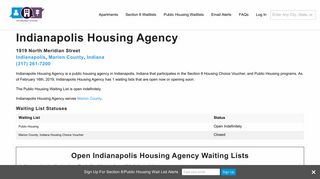 Indianapolis Housing Agency, IN | Section 8 and Public Housing