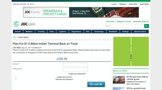 Plan For $1.5 Billion Indian Terminal Back on Track | JOC.com