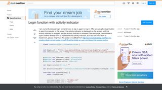 Login function with activity indicator - Stack Overflow