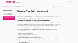 Managing Your Indiegogo Account – Indiegogo Help Center