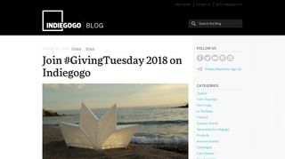 Join #GivingTuesday 2018 on Indiegogo - Indiegogo Blog