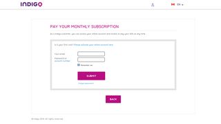 Pay your monthly subscription - Indigo