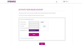 Activate your online account - Indigo