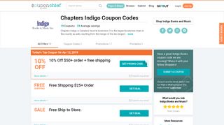 Chapters Indigo Coupons - Save 15% w/ Feb. 2019 Promo Codes