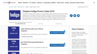 Chapters Indigo Coupons | 15% Off In February 2019 | Trusted Reviews