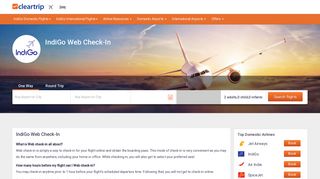 IndiGo Web Check-In, IndiGo Online Check in - Cleartrip