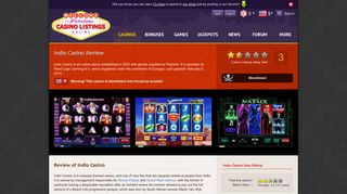 Indio Casino Review | Casino Listings