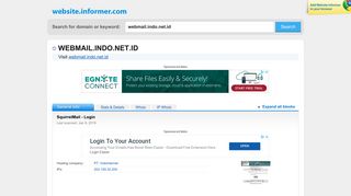 webmail.indo.net.id at WI. SquirrelMail - Login - Website Informer