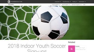 2018 Indoor Youth Soccer Sign-ups | Westfield New York