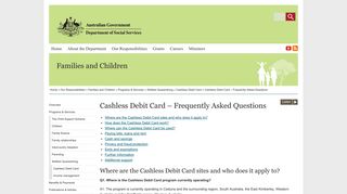Cashless Debit Card – Frequently Asked Questions | Department of ...