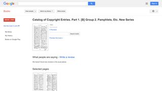 Catalog of Copyright Entries. Part 1. [B] Group 2. Pamphlets, Etc. ...