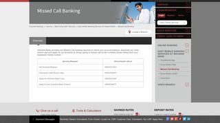 Missed Call Banking - IndusInd Bank