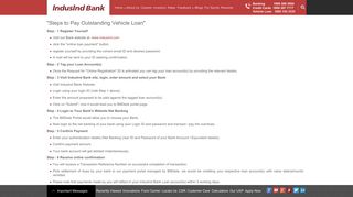 Online Vehicle Loan EMI Payment | IndusInd Bank