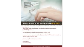 Indusnet-Online-Registration - IndusInd Bank