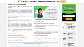Indusind Bank Credit Card Customer Care Number: 24x7 - CreditMantri