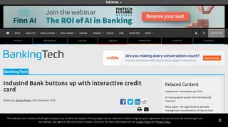 IndusInd Bank buttons up with interactive credit card – FinTech Futures