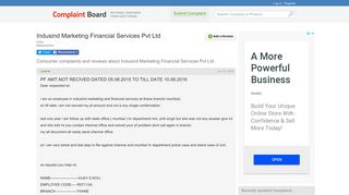 Indusind Marketing Financial Services Pvt Ltd - Complaint Board