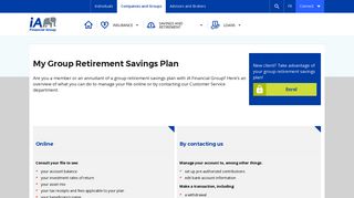 Group Retirement Savings Plan - Connect | iA Financial Group